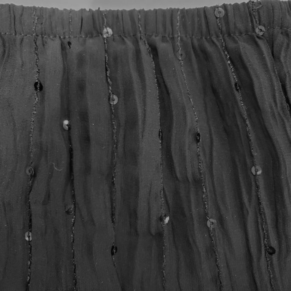 Vintage Ronni Nicole Tiered Sequin Black Skirt, M - Picture 6 of 6